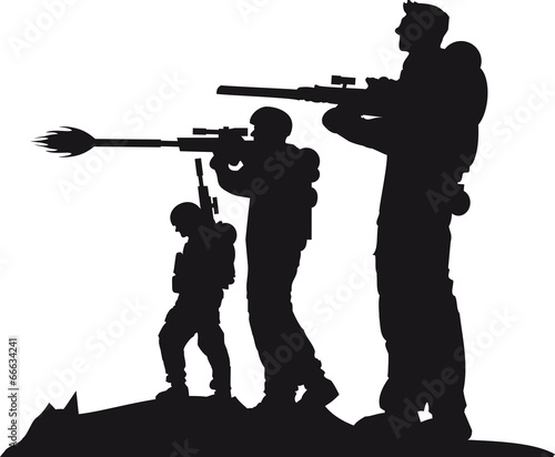Soldaten Squad Schießen Bekämpfen Army