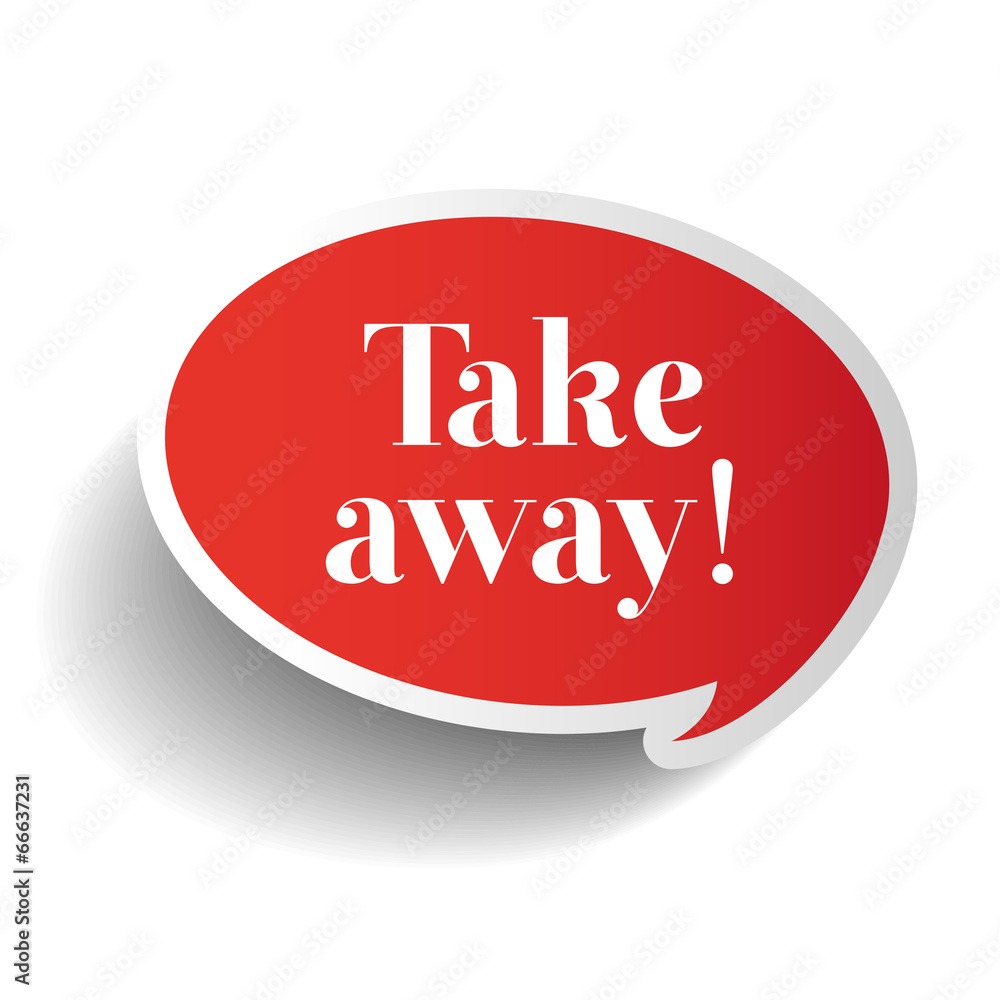 Take away sticker label