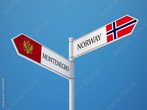Norway Montenegro. Sign Flags Concept