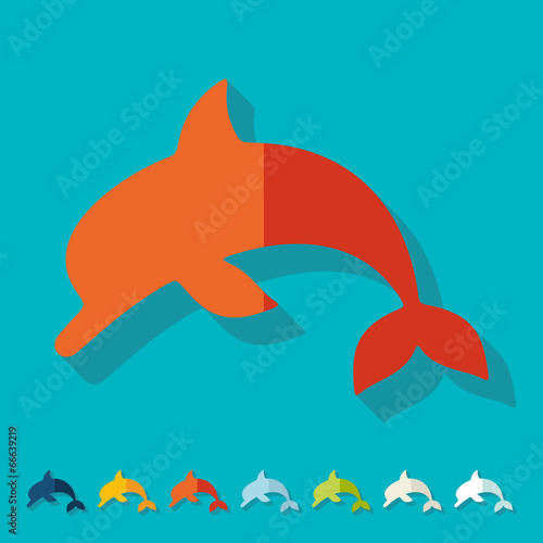 Flat design: dolphin