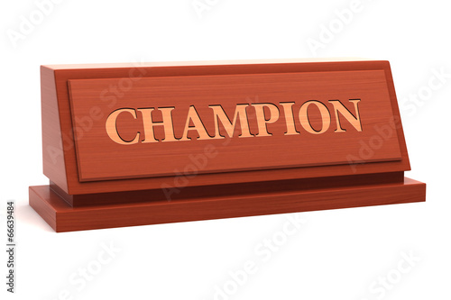 Champion title on nameplate photo