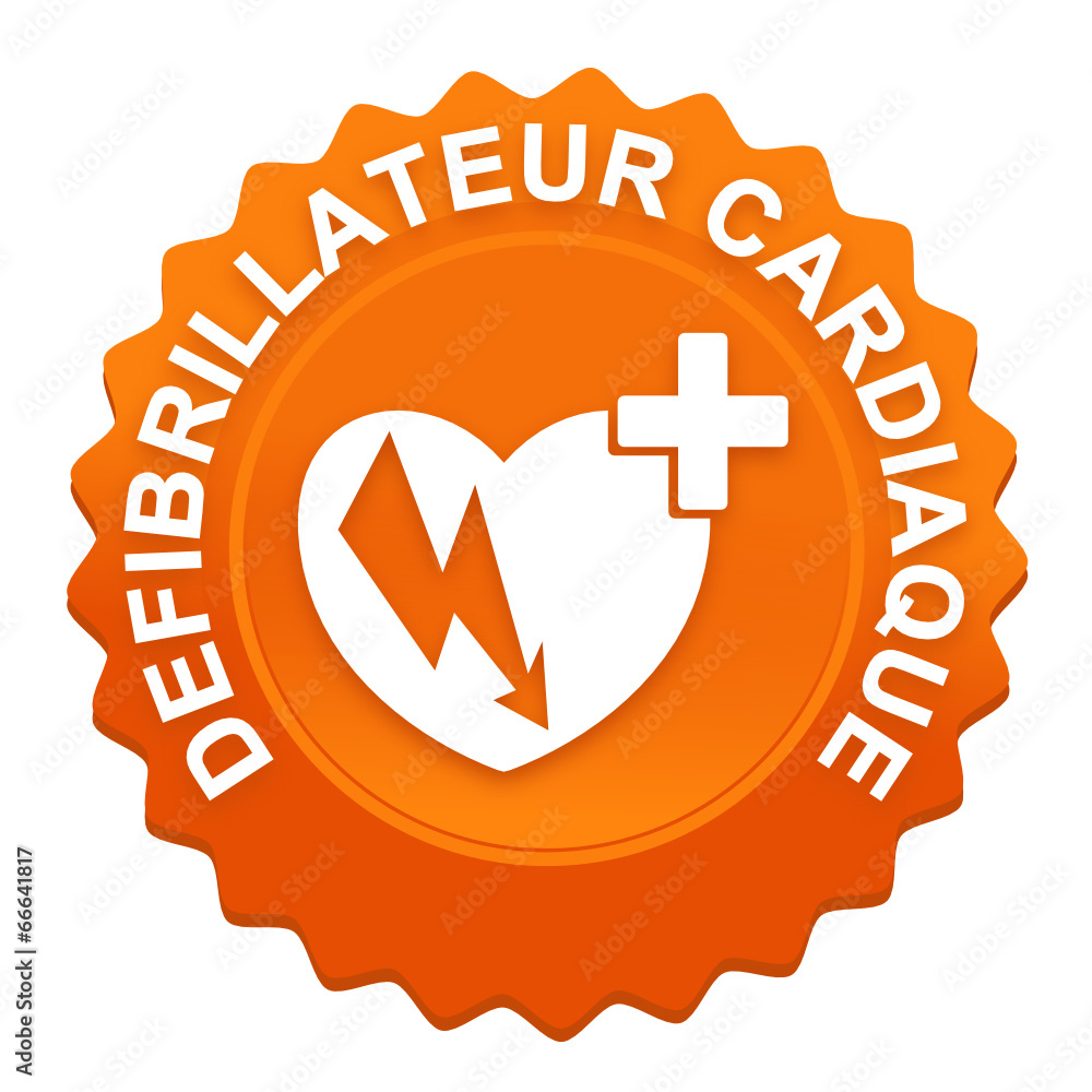 défibrillateur cardiaque sur bouton web denté orange défibrillateur cardiaque sur bouton web denté orange