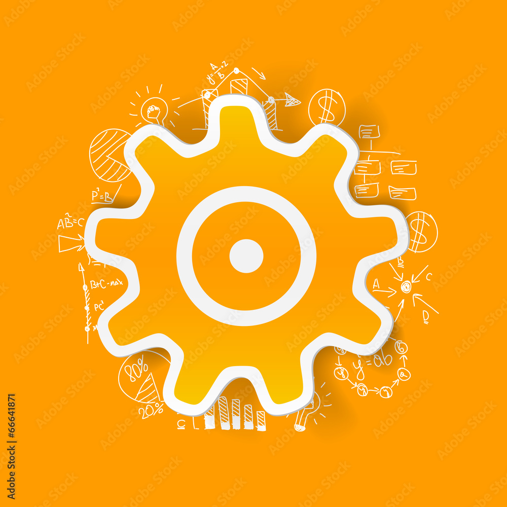 Drawing business formulas: cogwheel Drawing business formulas: cogwheel