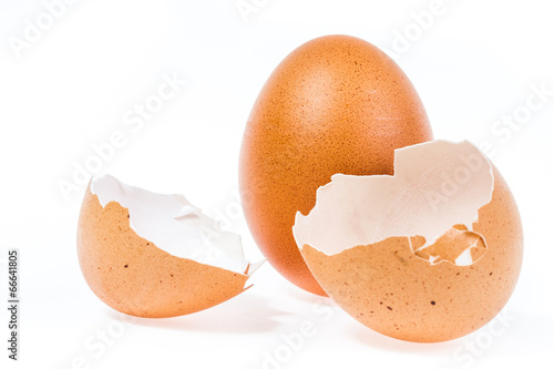 Isolated broken egg