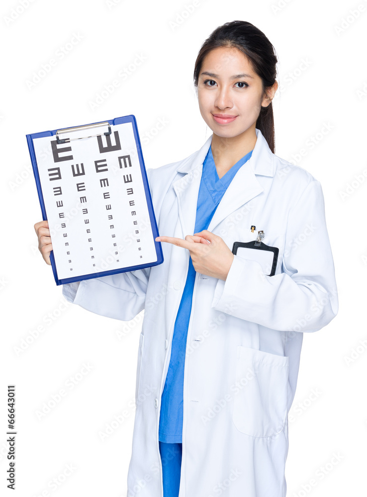 Doctor with eye chart