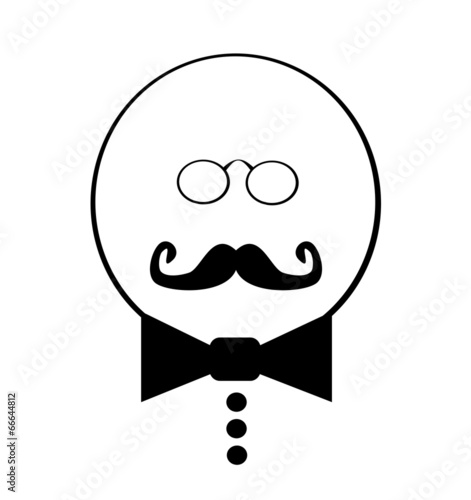 Canvas Print egghead with bow tie and glasses