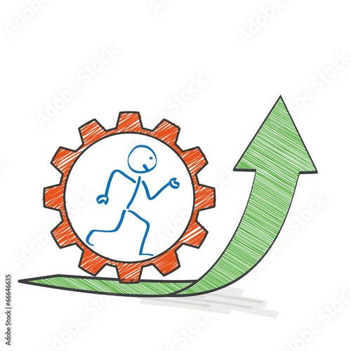 Stickman Growth Arrow Gear