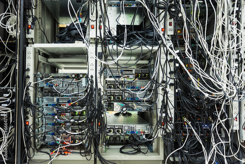 Servers in a Data center room .