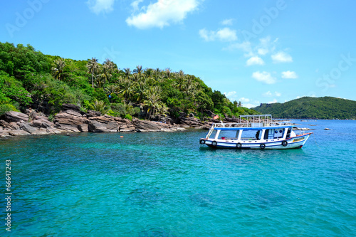 Boat near the island