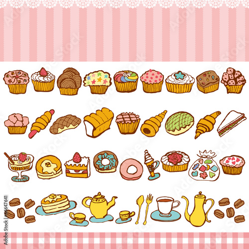 スイーツフェア　ケーキバイキング　広告イラスト