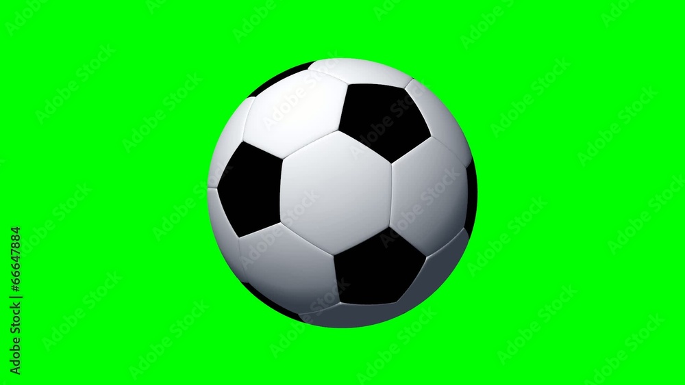 Soccer ball rotates - green screen Soccer ball rotates - green screen