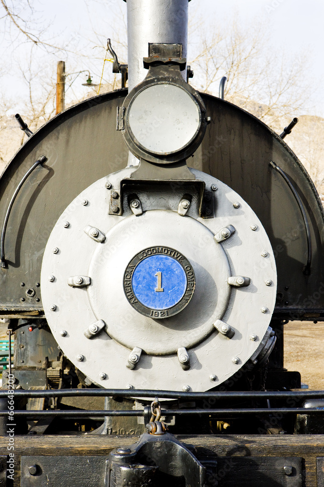Obraz premium detail of steam locomotive, Colorado Railroad Museum, USA