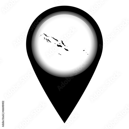 Vector pin with the map in - Solomon Islands