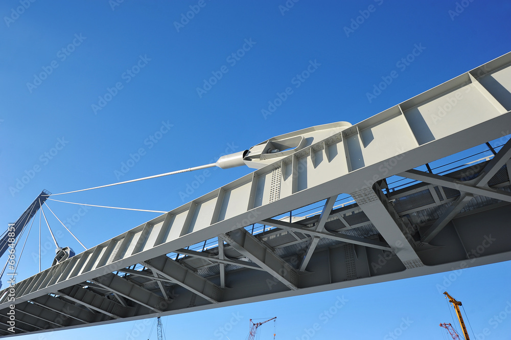 cable-stayed pipeline in St. Petersburg in winter cable-stayed pipeline in St. Petersburg in winter