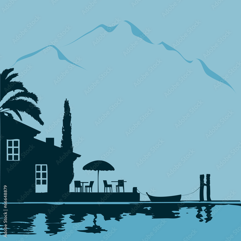 Fototapeta premium Restaurant am Seeufer