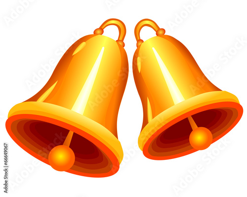 Vector format of two golden bells