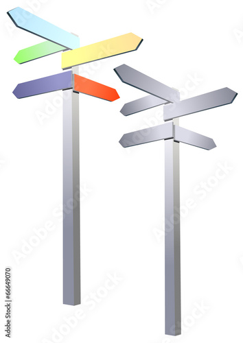 Vector format of two five way guideposts