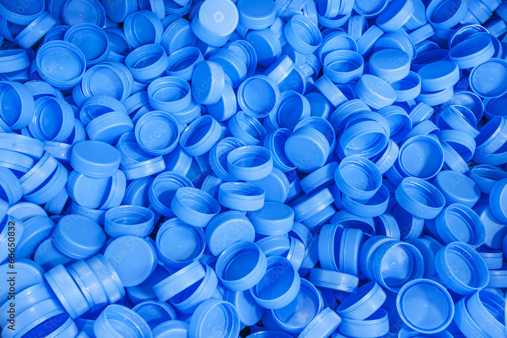 Blue bottle caps