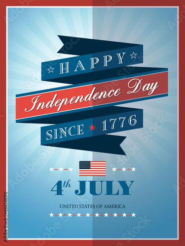 4th of july Independence day ribbon background for card or poste