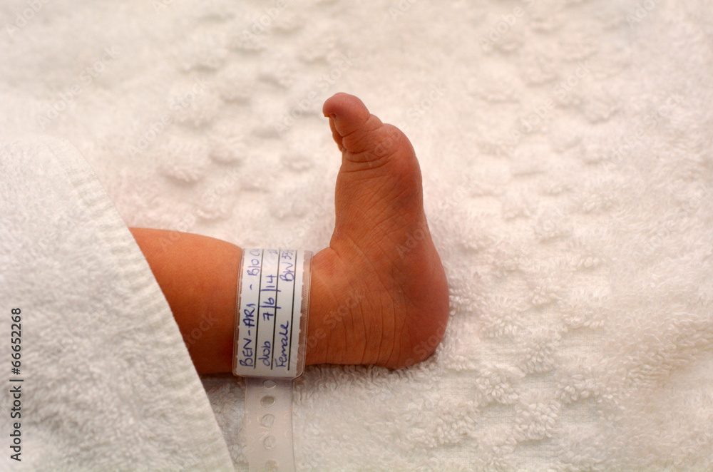 Newborn baby foot