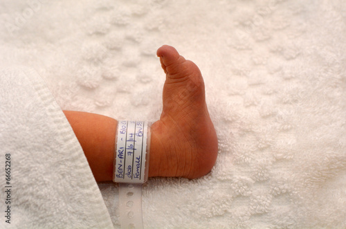 Obraz na płótnie Newborn baby foot w salonie