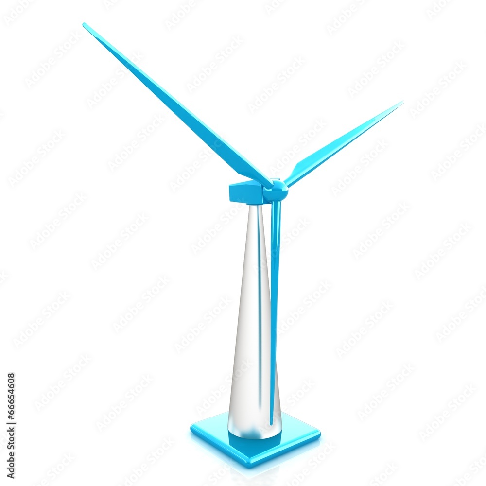 Wind turbine isolated on white