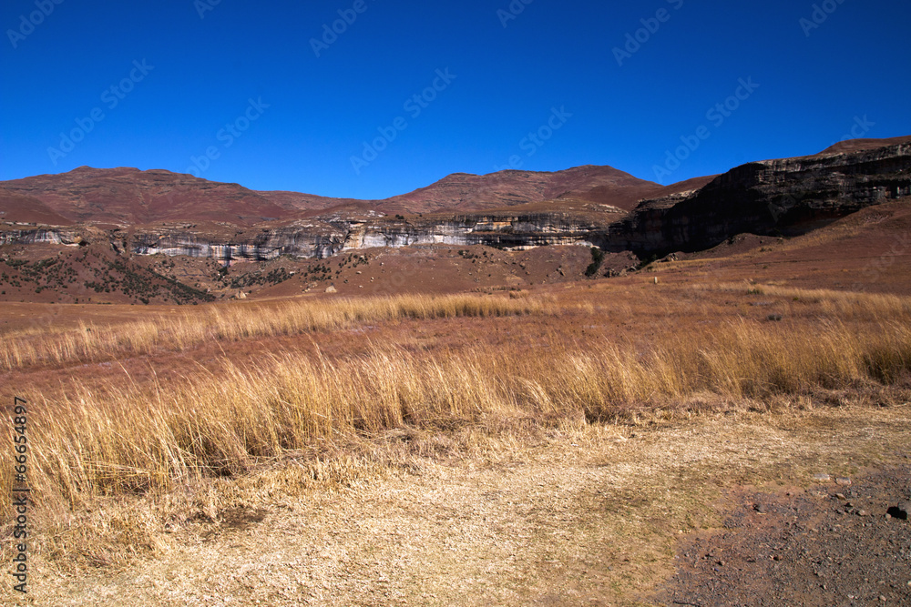 Winter Landscape and Mountains in Orange Free State, South Afric