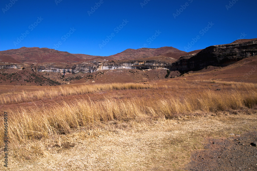 Winter Landscape and Mountains in Orange Free State, South Afric Winter Landscape and Mountains in Orange Free State, South Afric