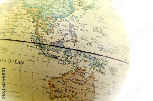 Photo The globe close up, Asia past