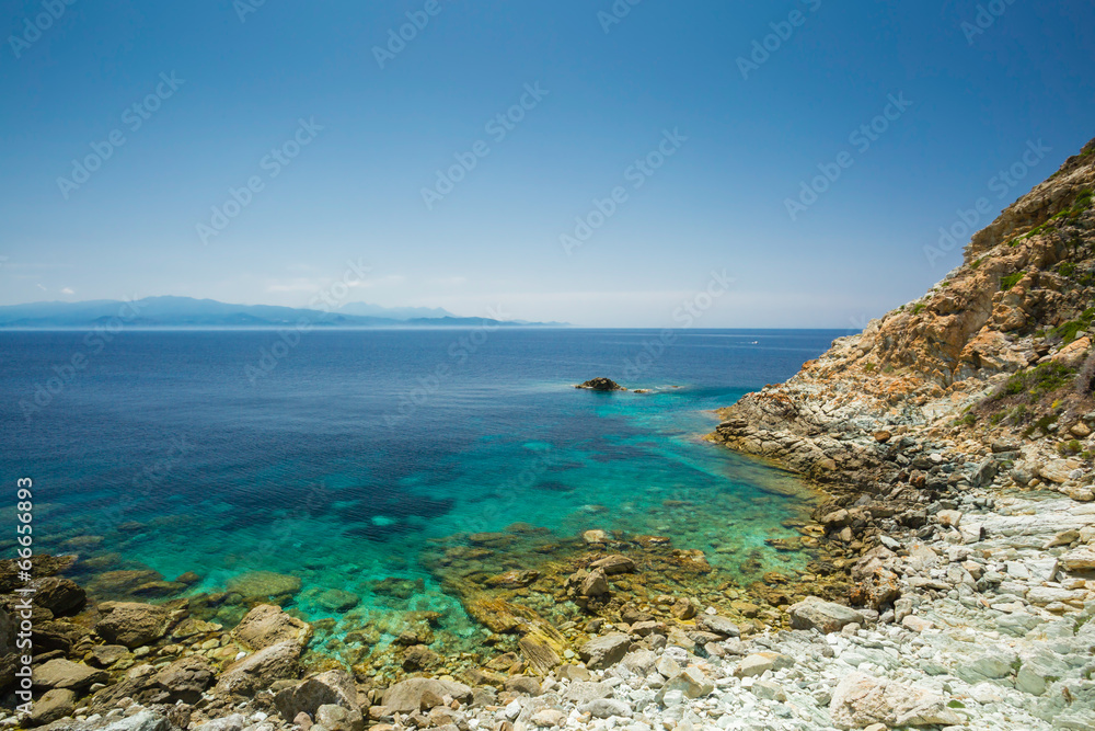 The coast of Cap Corse at Canelle in Corsica