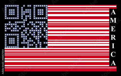 USA barcode flag, vector