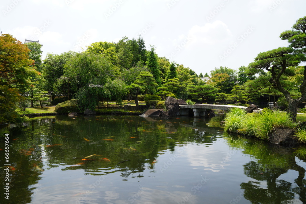 好古園 新緑映す大池 好古園 新緑映す大池
