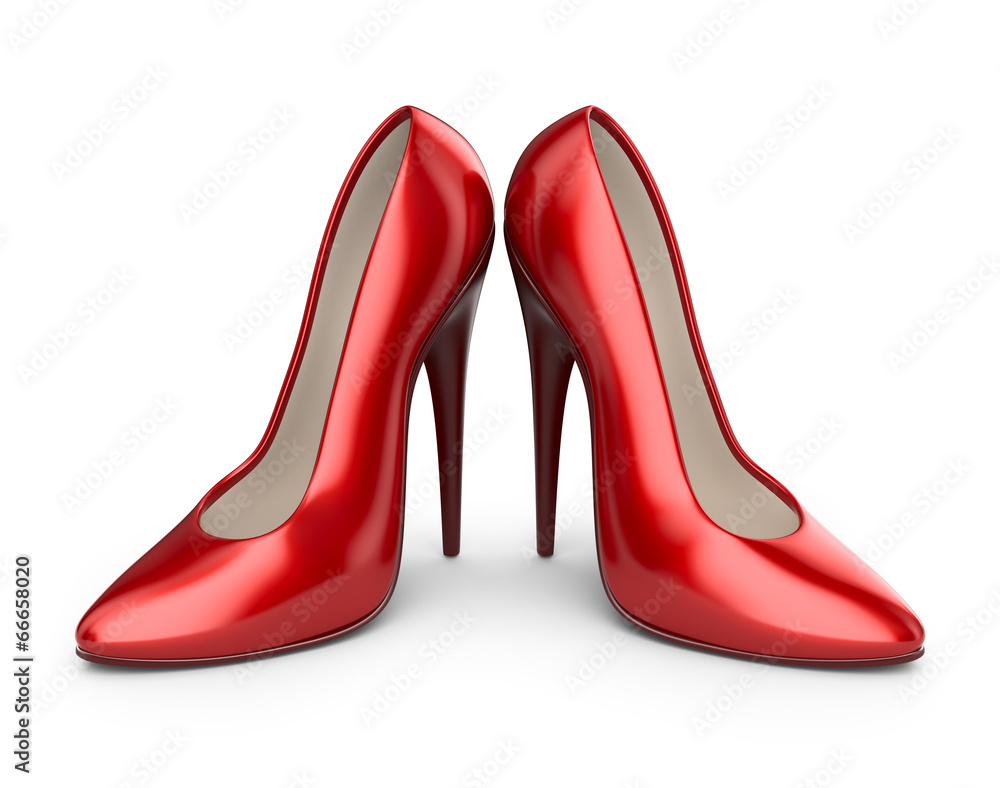 High heel shoes. 3D Icon isolated on white background High heel shoes. 3D Icon isolated on white background