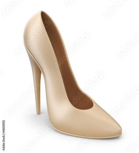 High heel shoes. 3D Icon isolated on white background