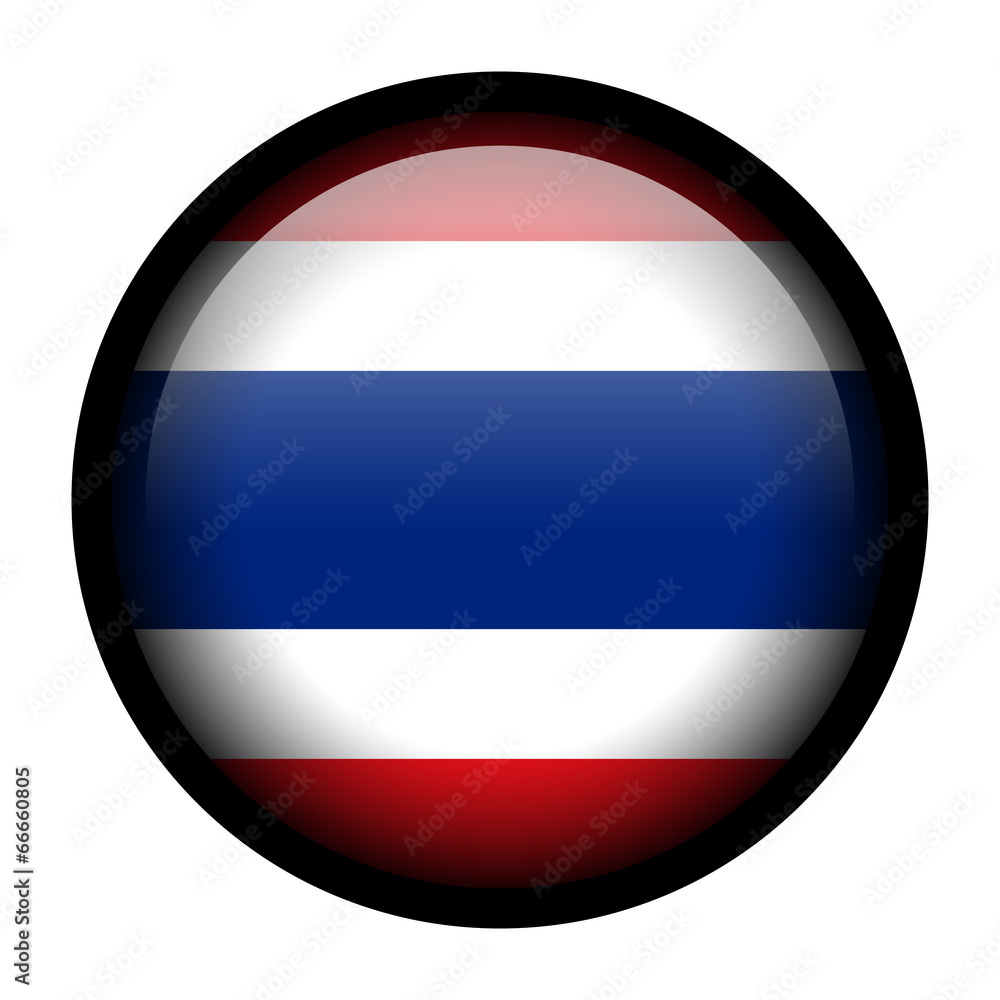 Flag button illustration with black frame - Thailand Flag button illustration with black frame - Thailand