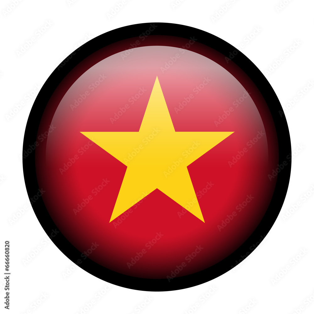 Flag button illustration with black frame - Vietnam Flag button illustration with black frame - Vietnam