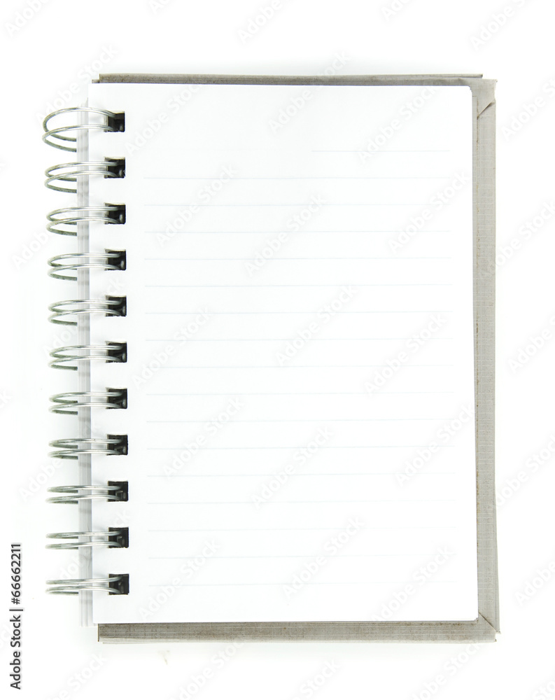 Blank spiral notepad on white Blank spiral notepad on white