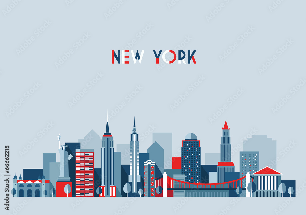 New York City Architecture Vector Illustration Flat Design Stock Vector Adobe Stock New York City Architecture Vector Illustration Flat Design Stock Vector Adobe Stock