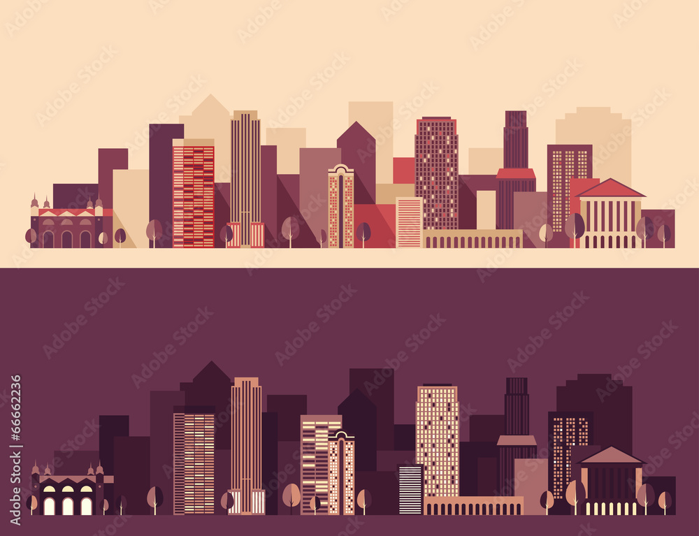 city, architecture megapolis, vector Illustration, flat design