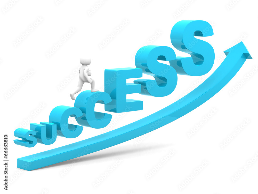 3d people on success stair- 3d render 3d people on success stair- 3d render