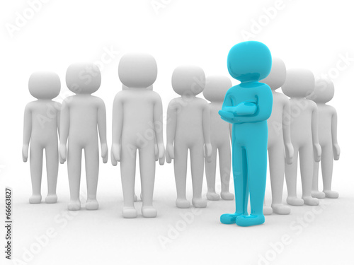 3d people - men, person together. Businessmen. Leadership and te