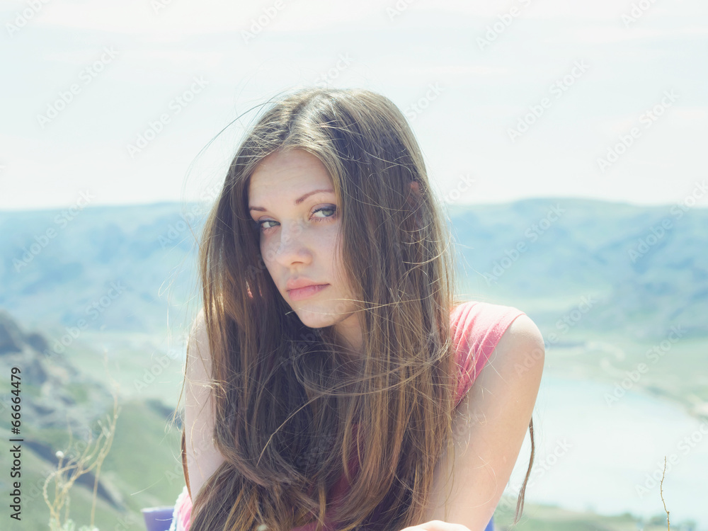 Young women at nature Young women at nature