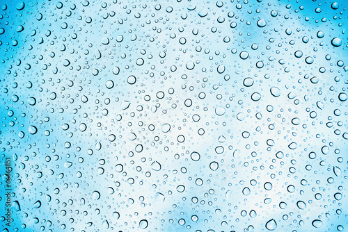 Water drops on glass with s...