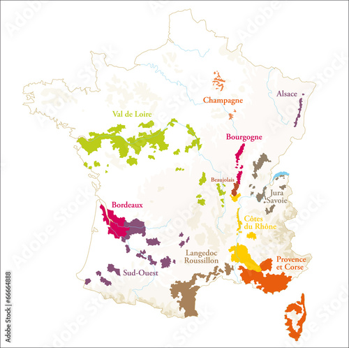 Carte du vignoble français photo