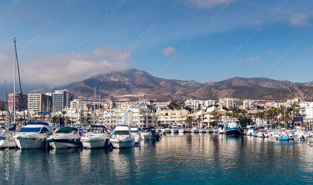 Day view of Puerto Marina. Benalmadena, Spain