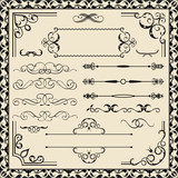 Set of calligraphy ornate elements