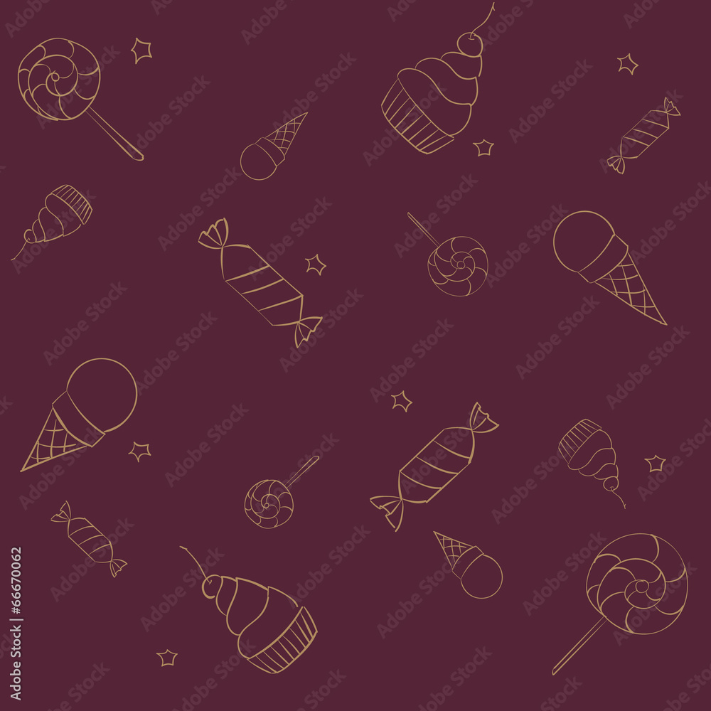 Vector seamless pattern with handdrawn candies Vector seamless pattern with handdrawn candies