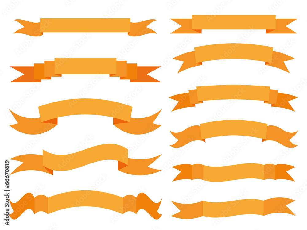 set of orange ribbons