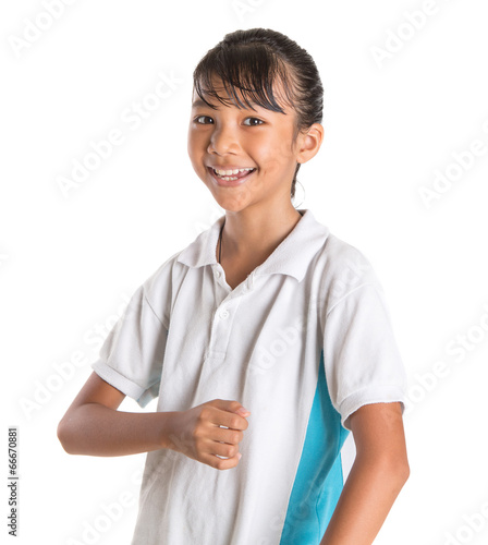 Young Asian school girl in school uniform 