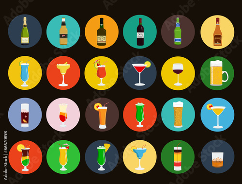 Alcohol drinks icon set